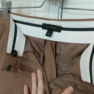 Ann Taylor camel colored suit pants.